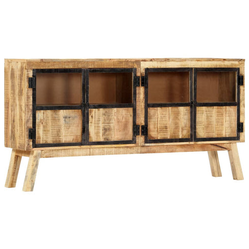 Rustika Rowe -  Sideboard Brown and Black 160x30x80 cm Solid Rough Mango Wood